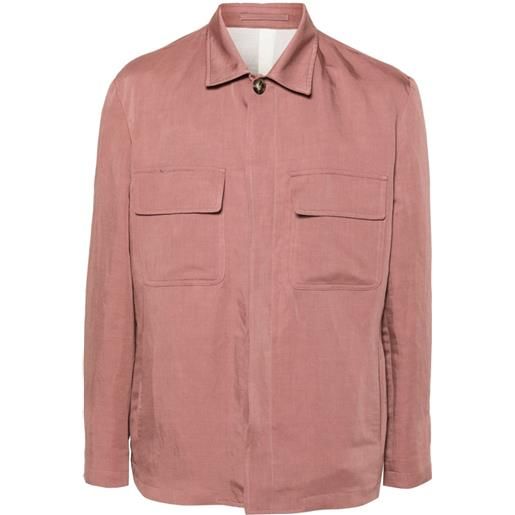 Lardini giacca-camicia con colletto ampio - rosa