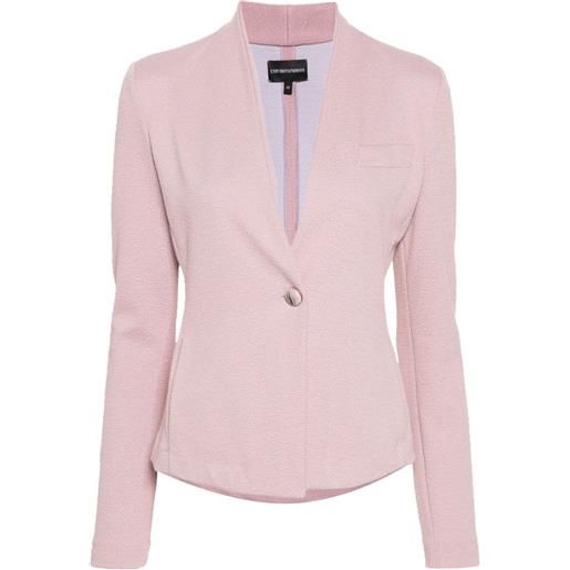 Emporio Armani blazer monopetto con effetto jacquard - rosa