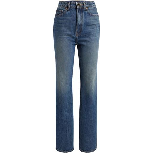 KHAITE jeans the danielle a vita alta - blu