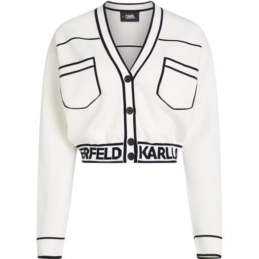 Karl Lagerfeld cardigan con dettagli a contrasto - bianco