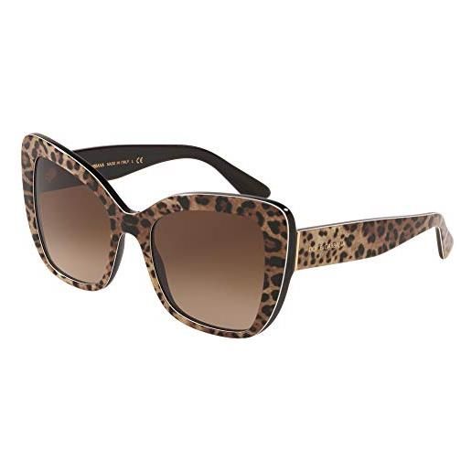 Dolce & Gabbana 0dg4348 occhiali, leo brown on black, 54 donna
