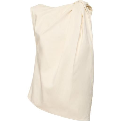 TOTEME shoulder-twist cotton linen top
