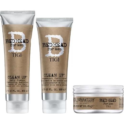TIGI kit bed head clean up shampoo 250ml + balsamo 200ml + matte separation 85gr