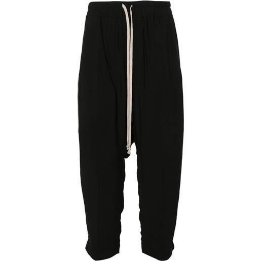 Rick Owens pantaloni crop con coulisse - nero