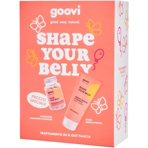 THE GOOD VIBES COMPANY Srl goovi box shape your belly kit corpo - integratore digestione & gonfiore 60 capsule + crema rimodellante pancia e fianchi 240 ml