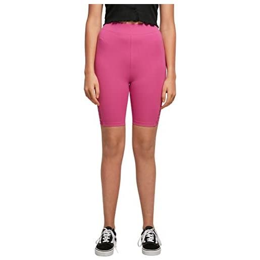 Urban classics pantaloncini sportivi donna, fitness leggins con inserto in pizzo, palestra e yoga, high waist in diversi colori, taglie xs - 5xl