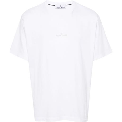 Stone Island t-shirt scratched paint one con stampa - bianco