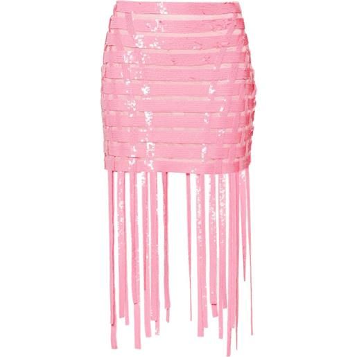 PINKO minigonna con paillettes gladiatore - rosa