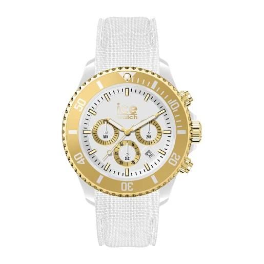 Ice-watch - ice chrono white gold - orologio bianco da donna con cinturino in silicone - chrono - 021595 (medium)