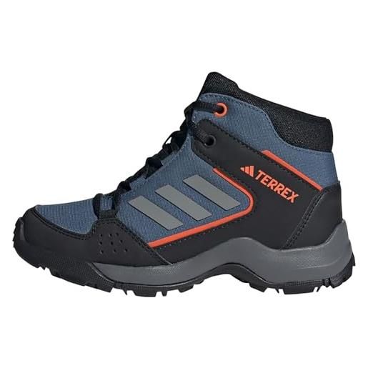 adidas terrex hyperhiker mid hiking shoes, boots, wonder steel grey three impact orange, 33.5 eu