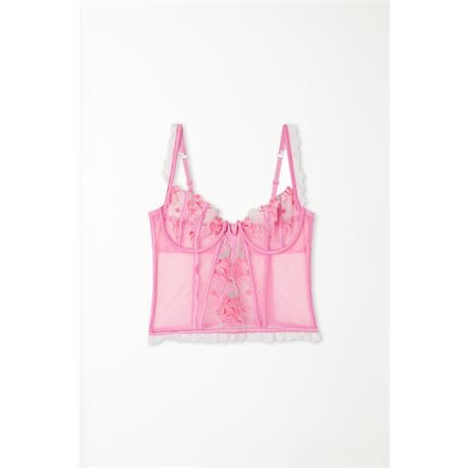 Tezenis corpetto bra top balconcino pink candy lace donna rosa