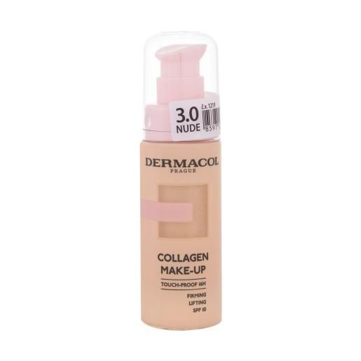 Dermacol collagen make-up spf10 fondotinta illuminante e idratante 20 ml tonalità nude 3.0