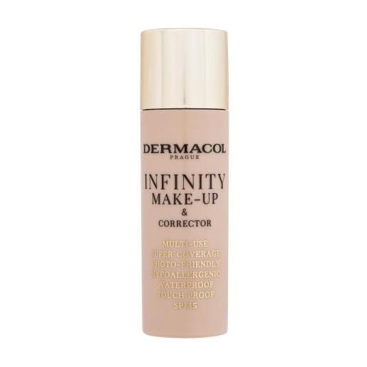 Dermacol infinity make-up & corrector fondotinta e correttore ad alta coprenza 2in1 20 g tonalità 04 bronze