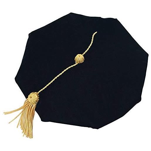 GraduatePro cappello laurea tocco dottorato phd per adulti universitario uomo donna regalo nero