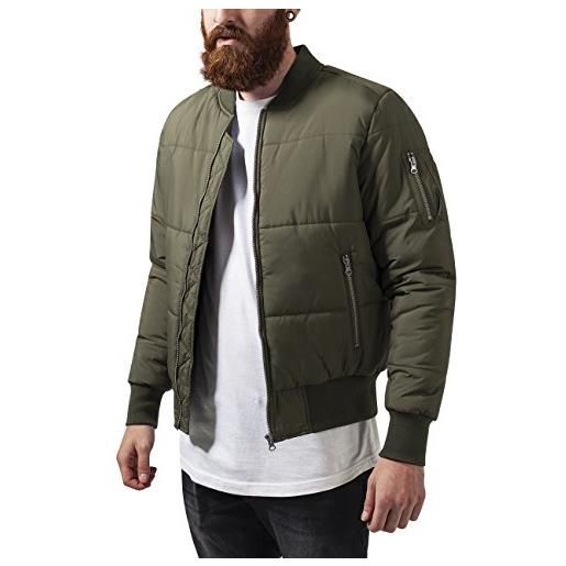 Urban Classics basic quilt bomber jacket giacca, verde (olive 176), l uomo