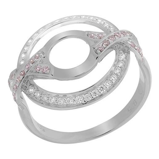 Orphelia 925 argento rodiato dreambase-anello zirconi rosa brillante taglia 58 (18,5) - zr-7095/58