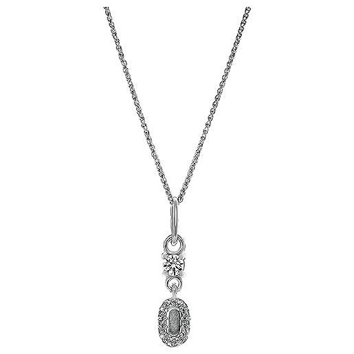 Orphelia ciondolo in argento 925 con catena con zirconio grande e piccolo, standard, argento sterling, zirconia cubica