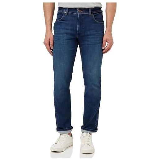 Wrangler greensboro jeans, blu (green fuzz), 32w / 32l uomo