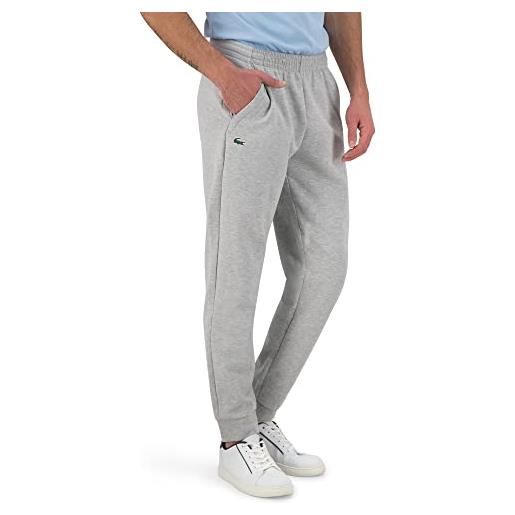 Lacoste sport xh9559 pantaloni sportivi uomo, grigio (argent chine/elephant), x-small