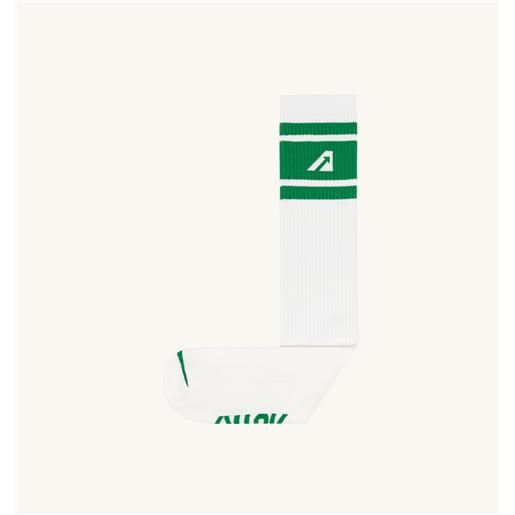 autry calzino in spugna di cotone logo bianco verde