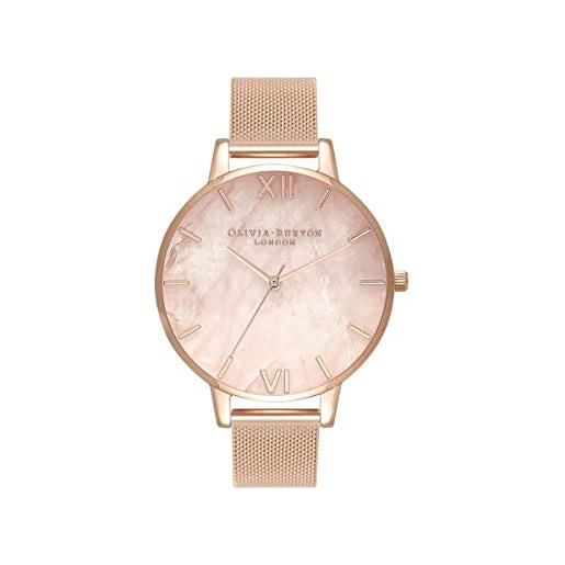 Olivia Burton orologio analogico al quarzo da donna con cinturino in acciaio inossidabile color oro rosa - ob16sp01