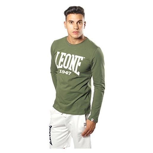 Leone 1947 sport fight activewear lsm562, maglietta manica lunga uomo, verde, m