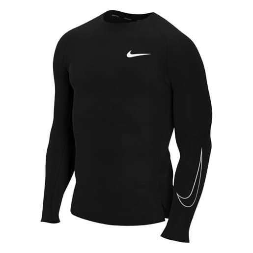 Nike mens top m np df tight top ls, black/white, dd1990-010, l-t