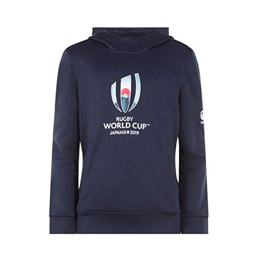 Canterbury ufficiale rugby world cup 2019, felpa con cappuccio e stampa unisex bambini, navy blazer, 6