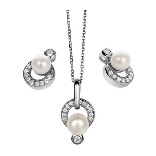 Orphelia - parure da donna: collana + orecchini in argento sterling 925 con zirconi wei set 5183