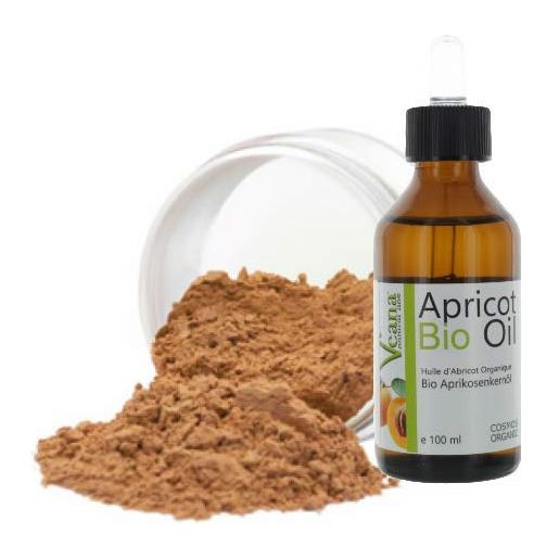 Veana mineral make. Up (9 g) + olio di noccioli di albicocca bio premium (100 ml), certificato de-öko - make. Up, tutti i tipi di pelle, senza additivi, senza conservanti - nuance tan