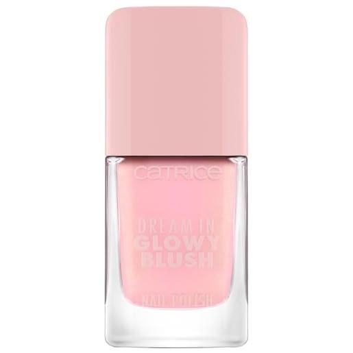 Catrice dream in glowy blush nail polish, n. 080, rosa, luccicante, senza acetone, vegano, senza particelle di microplastica, senza conservanti, confezione da 10,5 ml