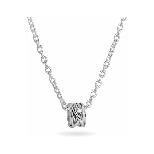 Rubinia gioielli filodellavita collana argento con charm mini 13 fili in argento e oro 9k (oro bianco)