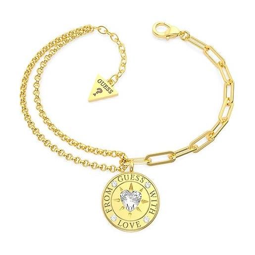 GUESS bracciale gues jewellery from with love cuore swarovski, única, metallo, nessuna pietra preziosa