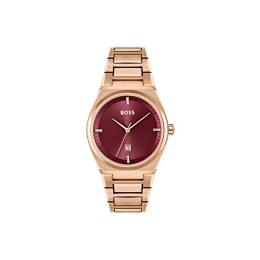 BOSS orologio analogico al quarzo da donna con cinturino in acciaio inossidabile color oro rosso - 1502671
