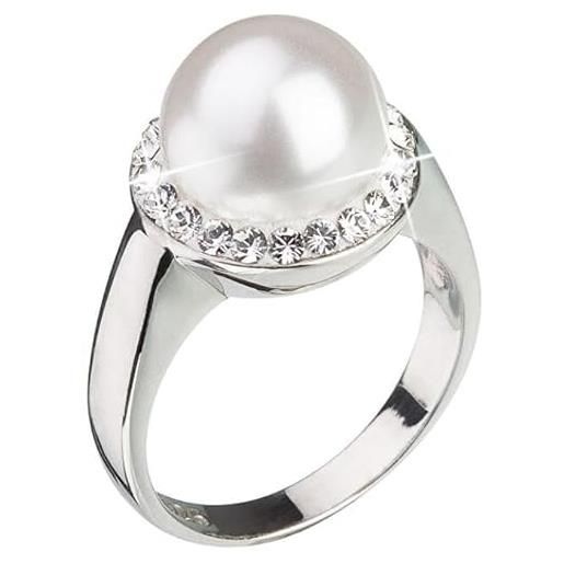 Evolution Group anello silver pearl ring with swarovski london style 35021.1 - circuito: 56 mm seg0376-56 marca, estándar, metallo, nessuna pietra preziosa
