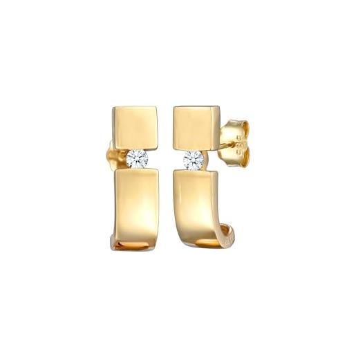 DIAMORE elli orecchini donna orecchini elegante prezioso con diamante (0,12 ct) in oro giallo 585