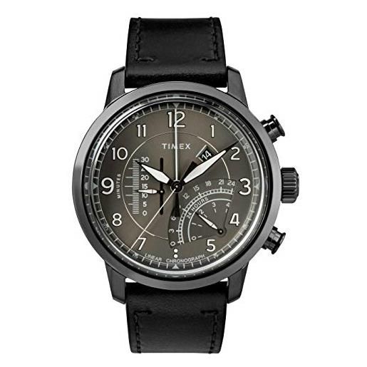 Timex orologio cronografo quarzo uomo con cinturino in pelle tw2r69000