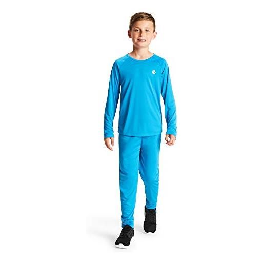 Regatta dare 2b elate lightweight fast wicking & quick drying performance ski & snowboard active outdoor base layer set with anti-bacterial odour control treatment, intimo bambino, atlantic, 15-16