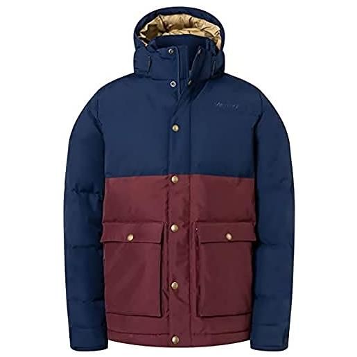 Marmot uomo fordham jacket, piumino leggero, parka in piuma impermeabile, cappotto invernale caldo, giacca invernale antipioggia, giacca outdoor, arctic navy/port royal, s