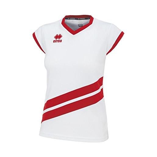 Errea fm461c-0021_xs t-shirt, bianco/rosso, unisex-adulto