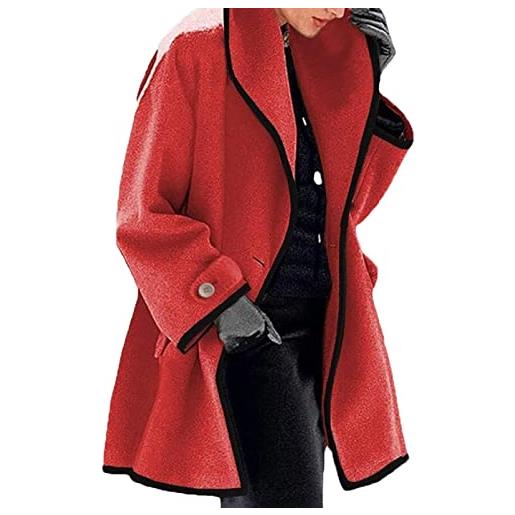 pologmase cappotto di lana con cappuccio, confortevole giacca calda e sottile soprabito spesso, giacche comode e morbide per cappotti invernali da donna