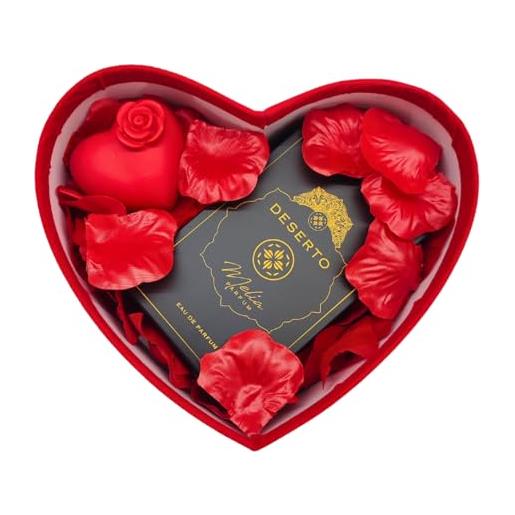 Melia Cosmetica idea regalo per lui e lei - eau de parfum deserto 50ml in confezione regalo a forma di cuore - Melia Cosmetica