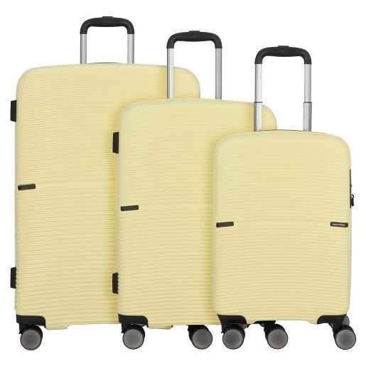Worldpack san francisco 4 ruote set di valigie 3 pezzi giallo
