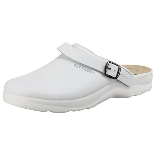 Fly Flot , ciabatte sanitarie donna pelle anti-shock, made in italy (bianco, numeric_41)