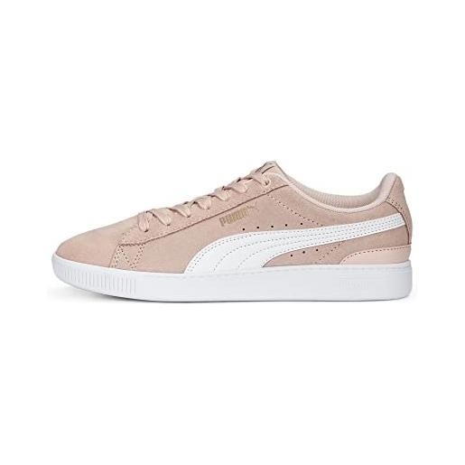 PUMA women's fashion shoes vikky v3 lthr trainers & sneakers, PUMA white-rose dust-PUMA gold, 36