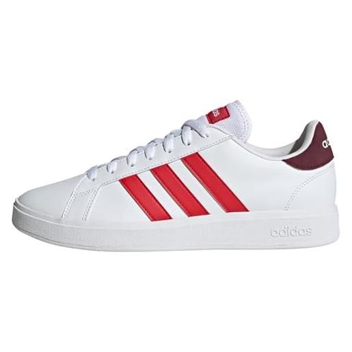 adidas grand court td lifestyle court casual shoes, sneakers uomo, ftwr white better scarlet shadow red, 46 eu