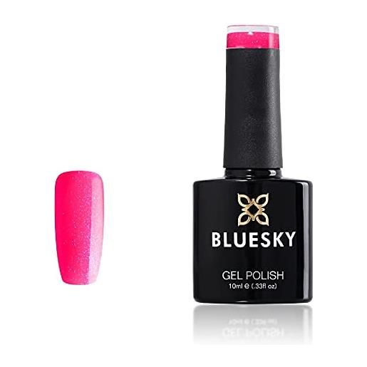 Bluesky smalto per unghie gel, neon pink shimmer, xk10, rosa, neon, bagliore, luccichio (per lampade uv e led) - 10 ml
