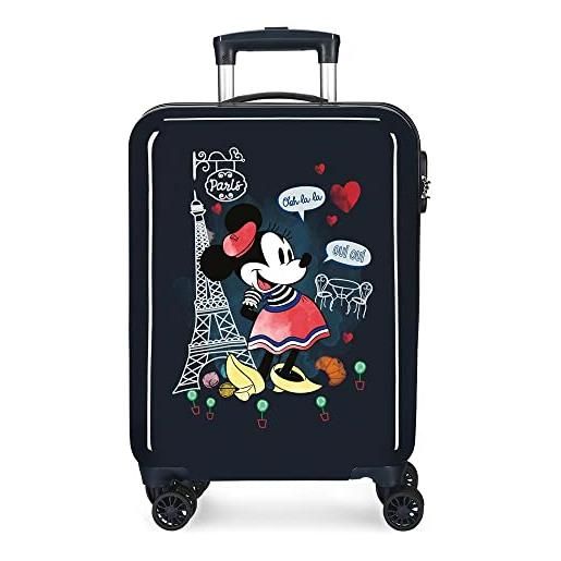 Disney minnie around the world, bagagli per bambina, blu navy, 38x55x20 cms