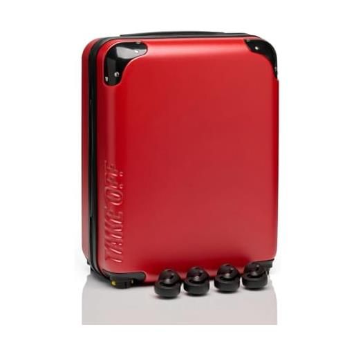 Take OFF Luggage trasformate da bagaglio a mano rigido da sottosella, rosso, 18 inch - 2.0, bagaglio rigido con ruote girevoli rimovibili