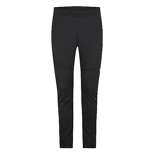 Ziener nataniel pantaloni softshell, aderenti per sci di fondo, antivento, elastici, privi di pfc, nero, 46 uomo